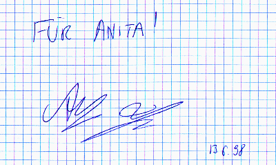 Autogramm fr Anita